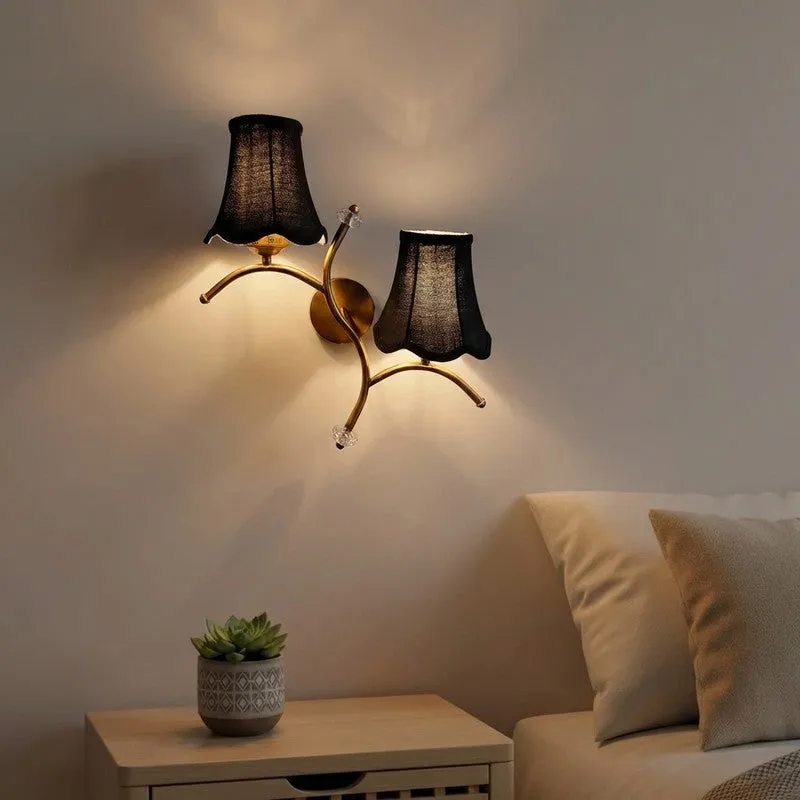 Aure lume Twin Cotton Wall Lamp - Black media 1