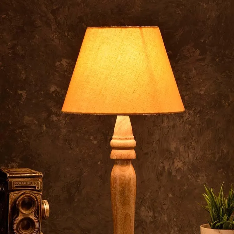 Canary Royal Fabric Table Lamp - Yellow,Brown media 1