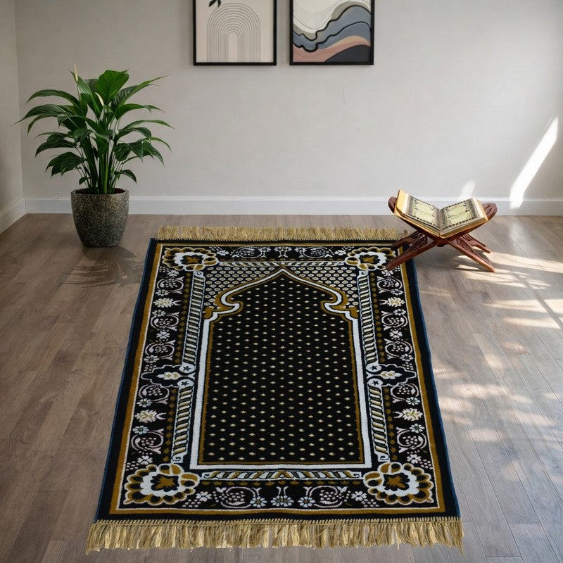 Sajdelle Velvet prayer Mat - Grey,Blue