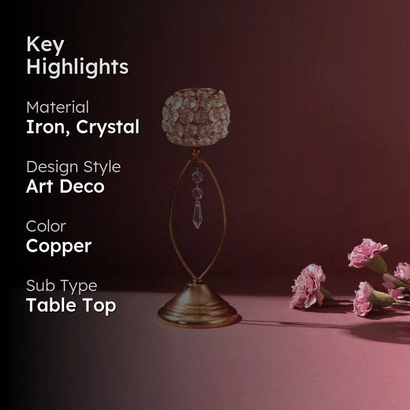 Radiance Crystal Tea Light Holder - Copper media 2