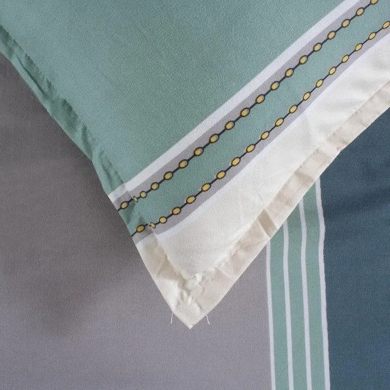 Siesta Stripes Microfiber Bedsheet (Sage Green) - 125 GSM media 5