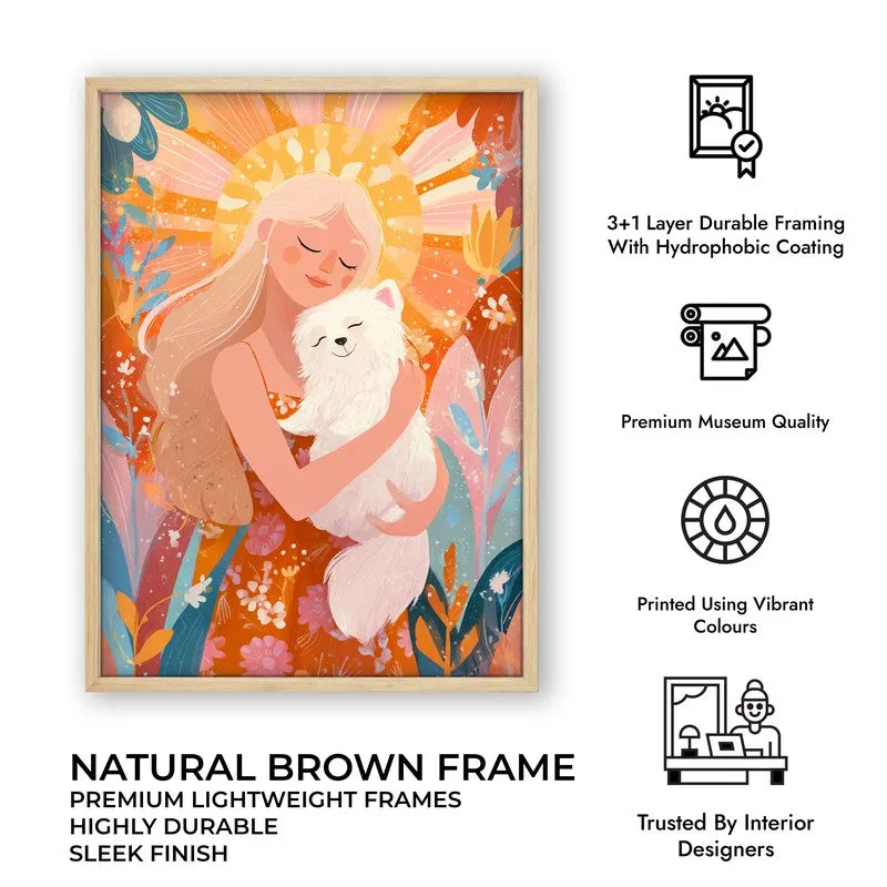 Daisy Dream Canvas Wall Painting - Brown Frame media 10