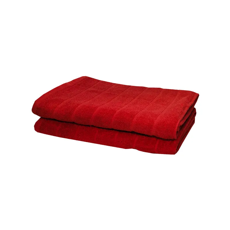 Sarda Bath Towel (Red) - Set Of Two media 5