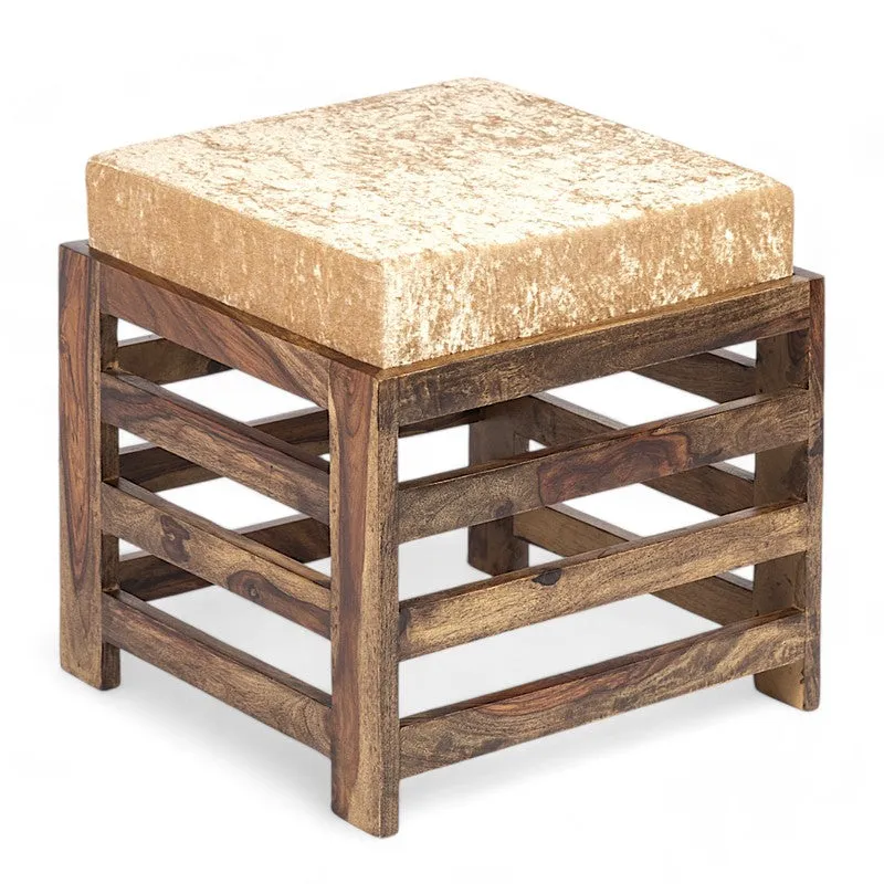 Uvaro Sheesham Wooden Bench with Stool (Beige) - Two Piece Set media 3