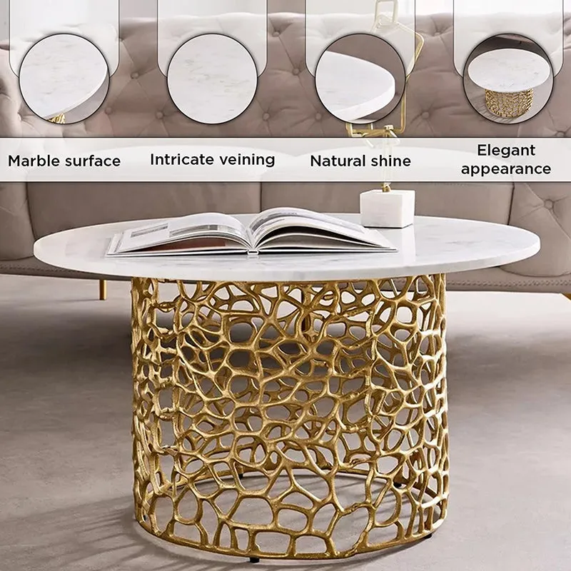 Intrica Tall Neo Aluminum Side Table - Gold media 4