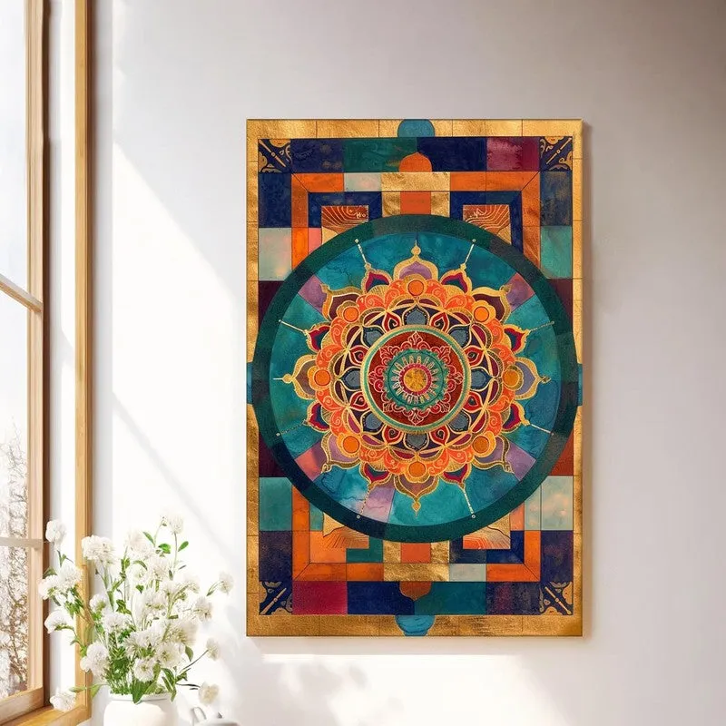 Emerald Mandala Wall Art Without Frame media 2