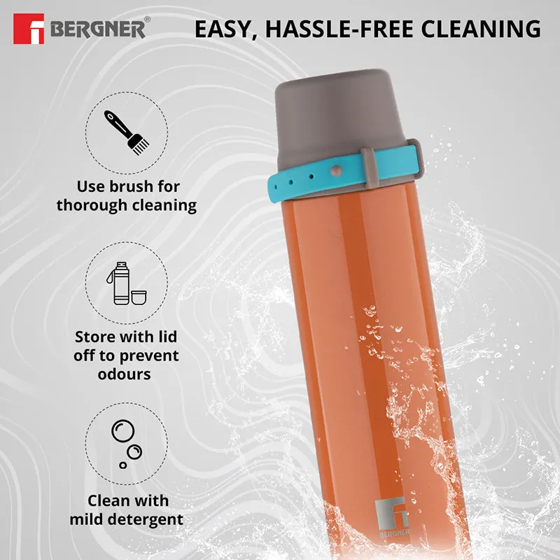 Bergner Silque Double Walled Hot & Cold Flask (Orange) - 500 mL media 5