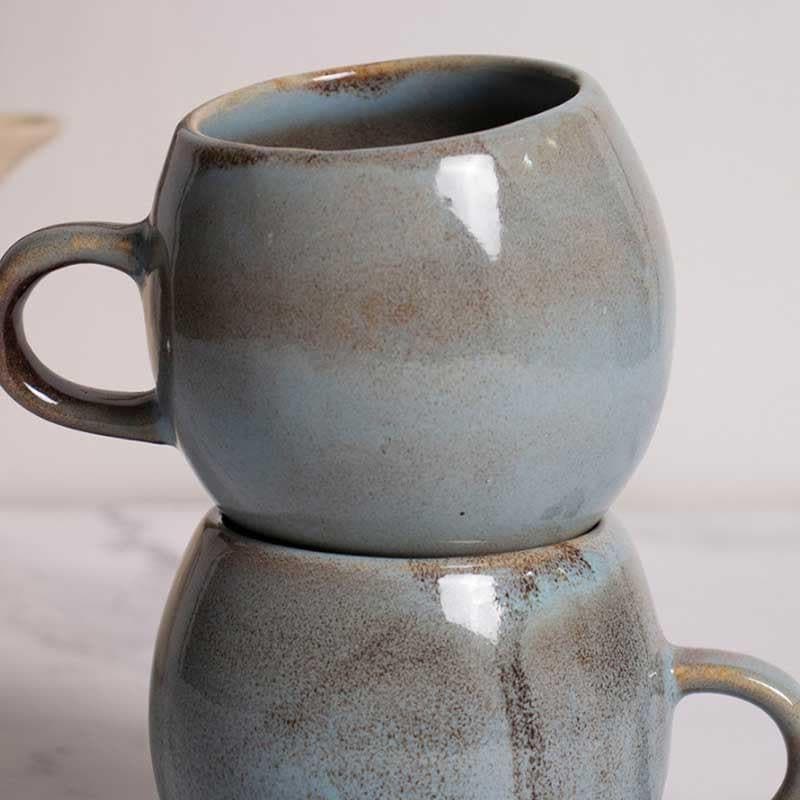 Petal Stoneware Coffee Mug (280 mL Each) - Set of Two - 280 ML Each