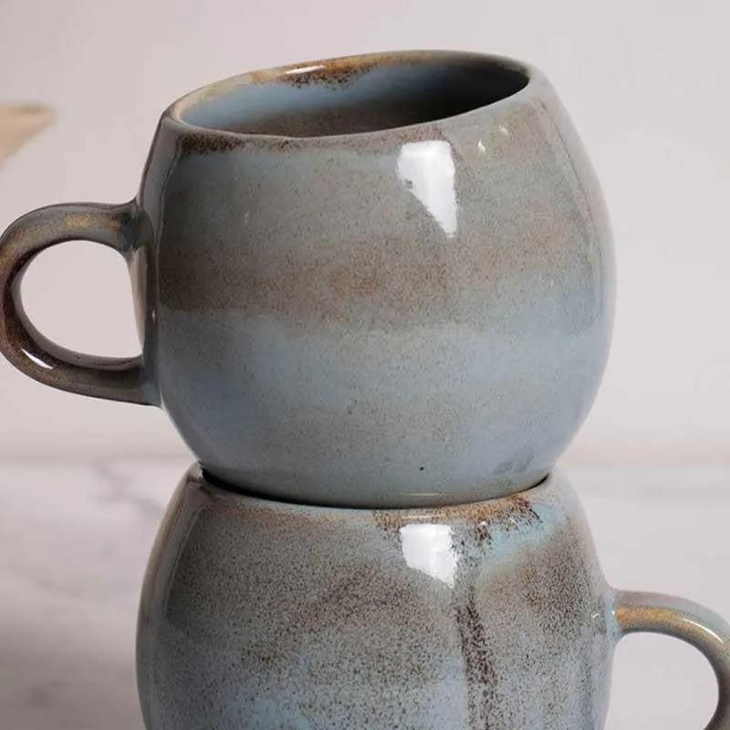 Petal Stoneware Coffee Mug (280 mL Each) - Set of Two media 1