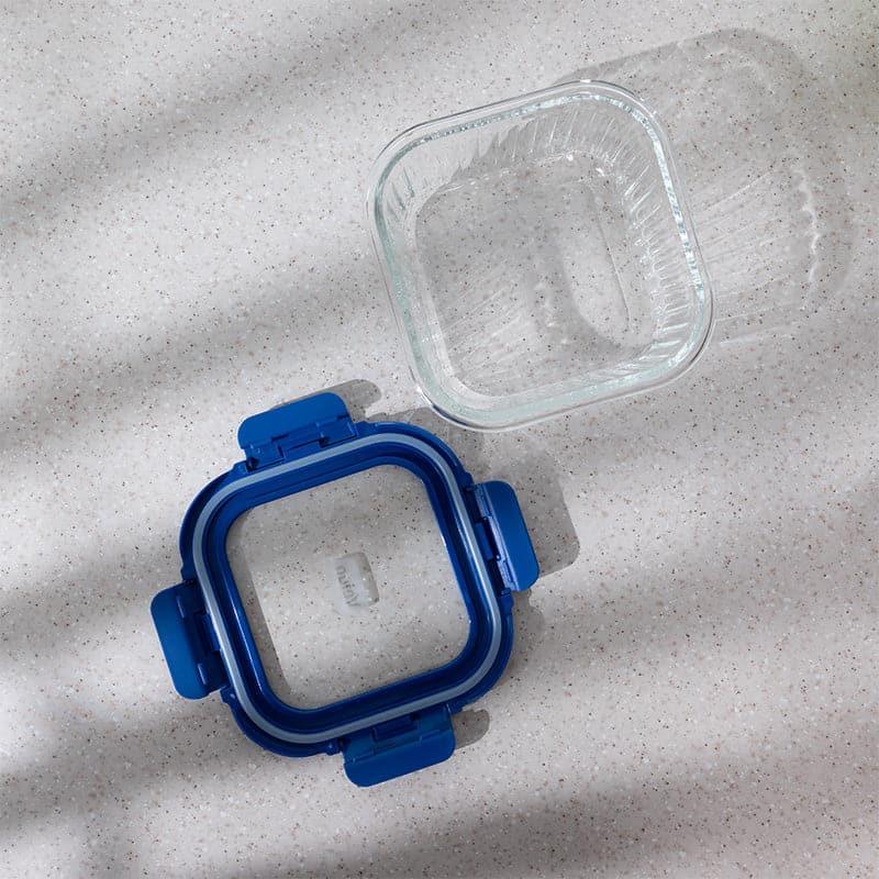 Blue Triva Glass Lunch Box (800 ML) - Set Of Four media 4