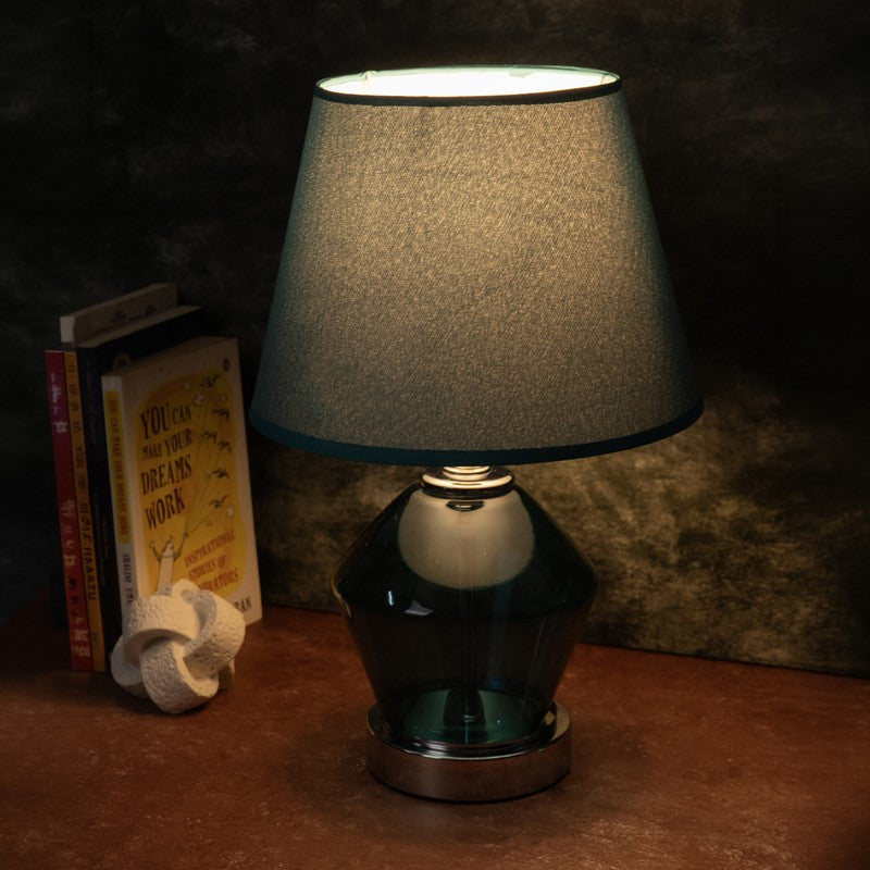 AarviDecor Brixton Designer Metal Table Lamp - Blue