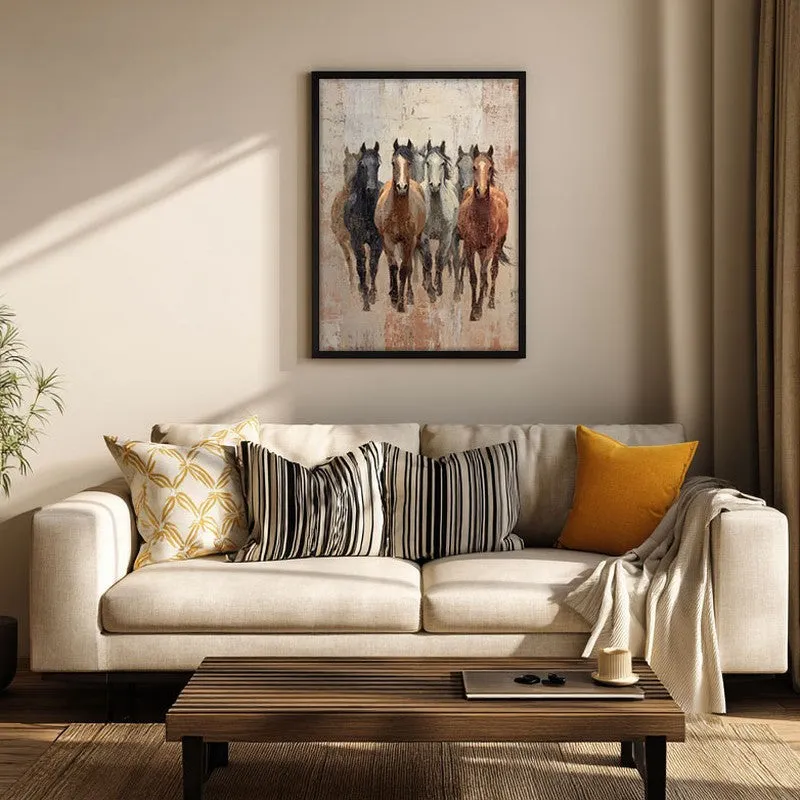 Spirit of the Wild Horse Wall Painting With Black Frame media 5