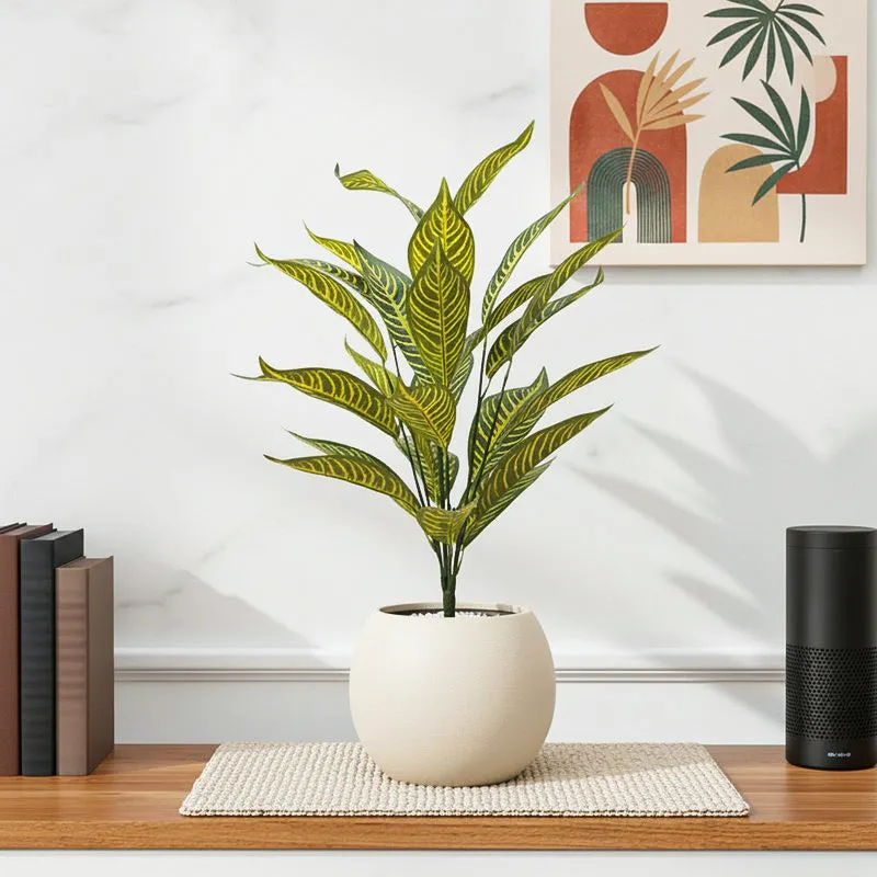 Faux Roosevelt Croton Plant - 2.2 Feet media 1