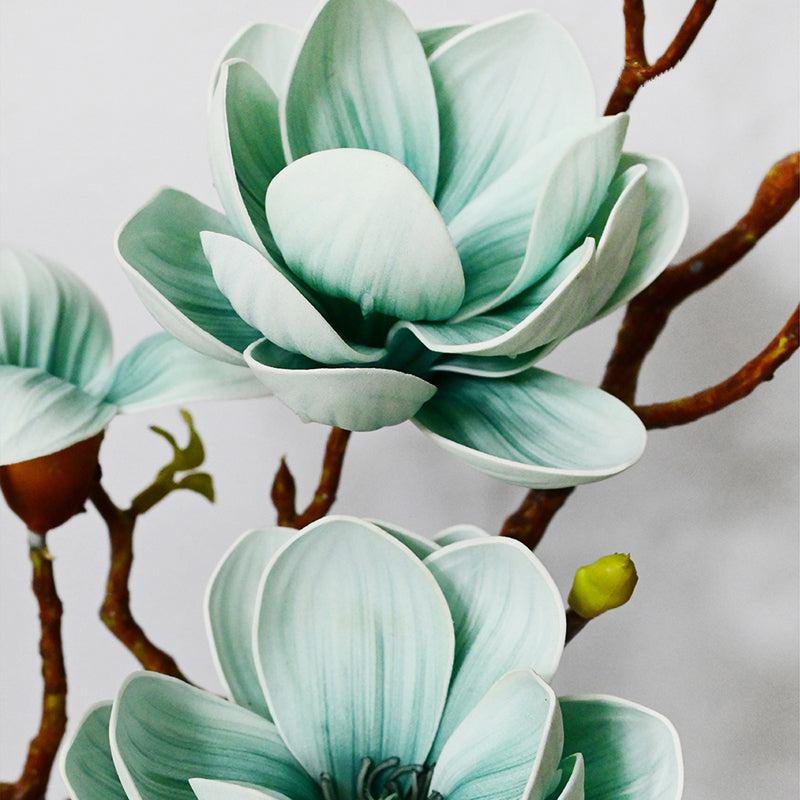 Artificial Magnolia Flower Stick - Blue media 5