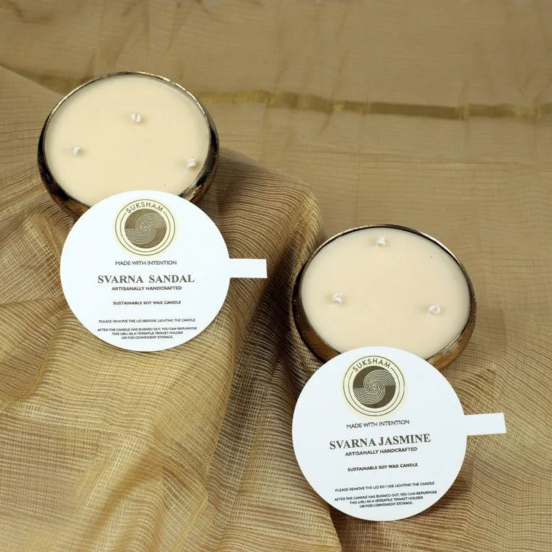 Enchanta Sandalwood and Jasmine Scented Candle - Set Of Two media 5