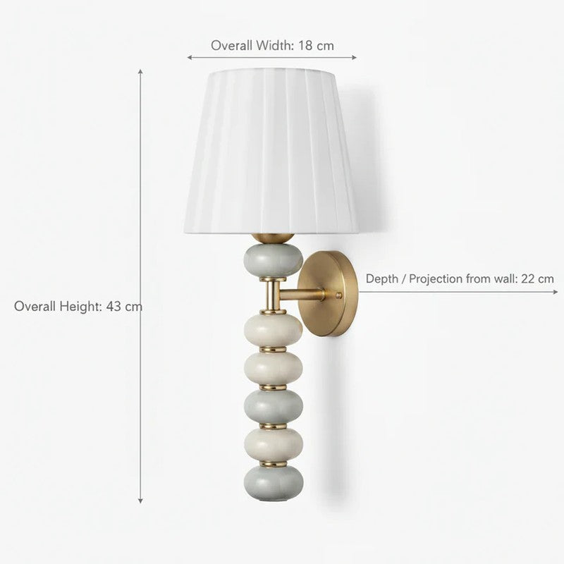 Linen Grace Ceramic Wall Lamp media 8
