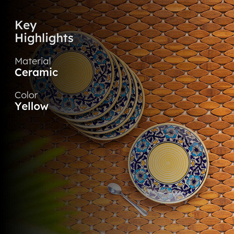 Indigo Garden Ceramic Quarter Plate - Set Of Six media 2