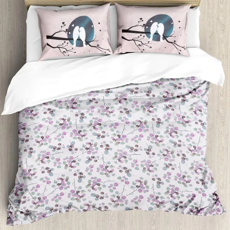 Birdie Love Floral Cotton Bedsheet (Purple) - 180 TC media 4