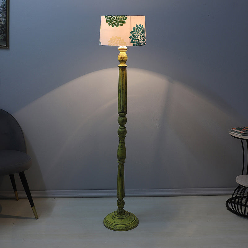 Akari Dune Printed Mango Wood Floor Lamp