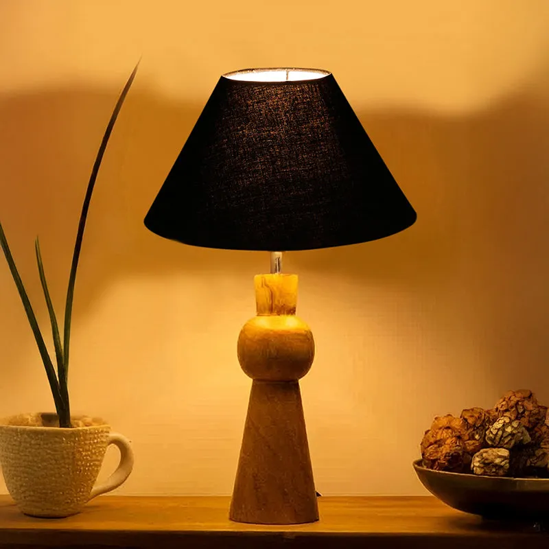 Angler Neo Wooden Table Lamp - Black,Brown media 1