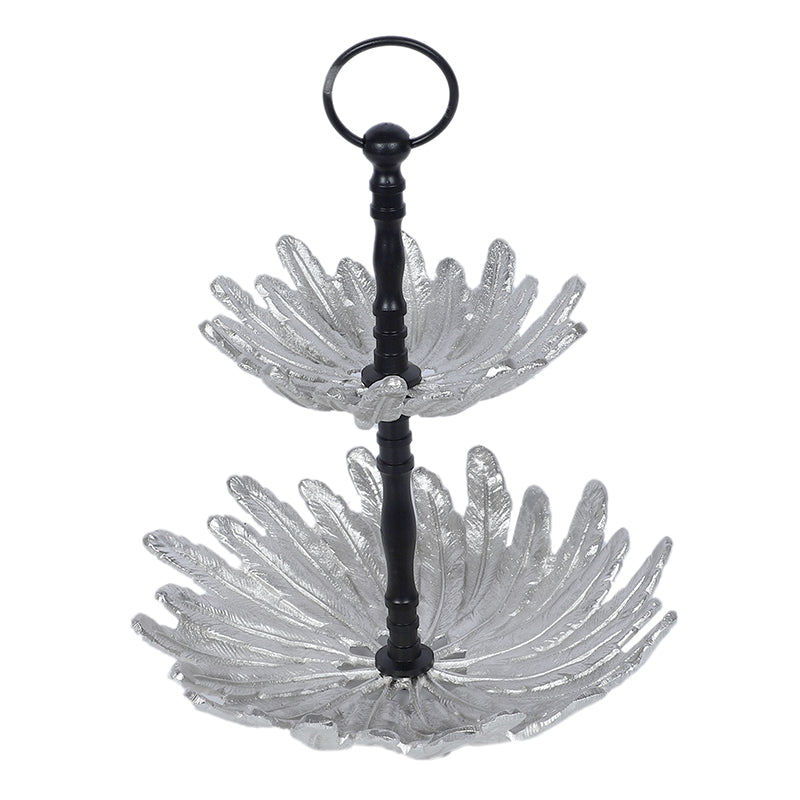 Silver Papri Tiered Aluminum Platter media 5