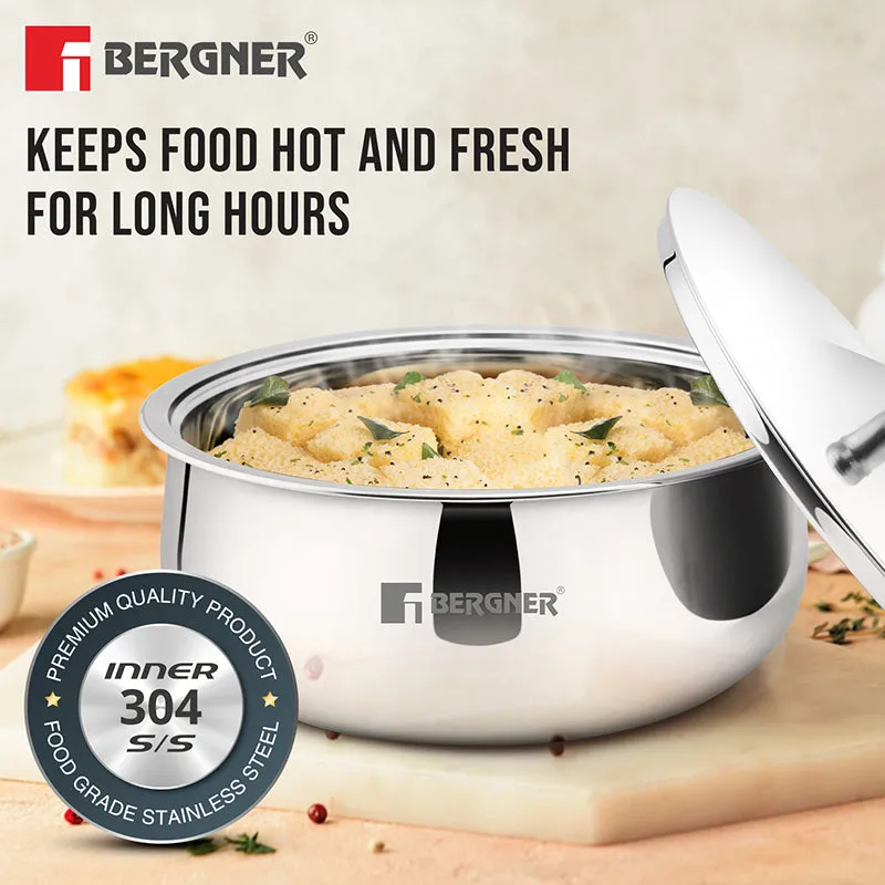 Bergner Stainless Steel Serving Casserole With Lid (3500 mL) media 3