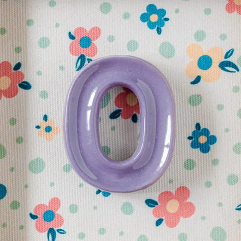 (O) Mini Mottled Mono Ceramic & Wooden Wall Accent - Purple media 4