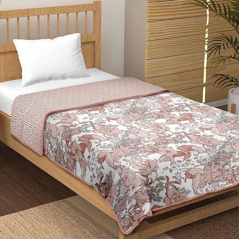 Mohita Reversible Cotton Dohar (Pink) - 180 GSM media 1