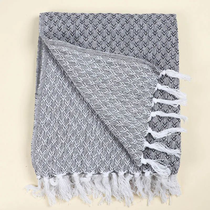 Azira Cotton Throw - Dark Grey media 5