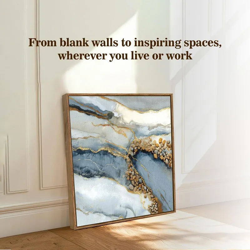 Golden Flow Canvas Wall Art With Frame media 7