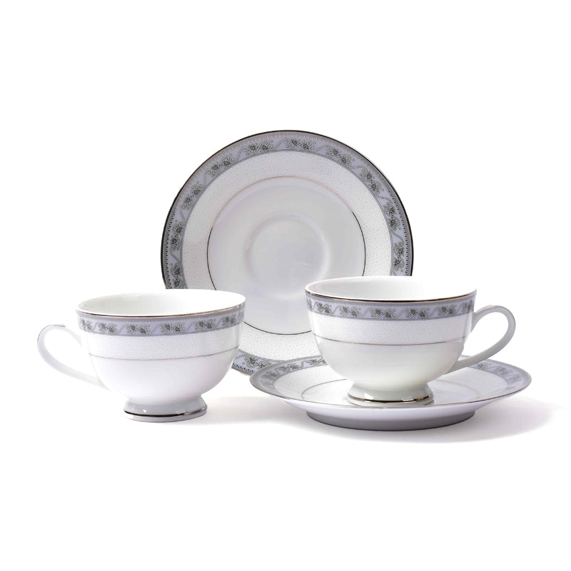 Mariella 24k Gold Brushed Porcelain Tea Cup & Saucer (280 mL) - Set of Six media 7