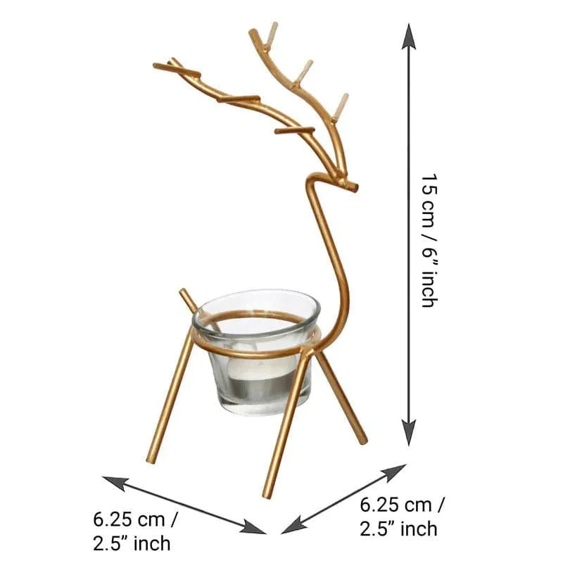 Deer Dream Tealight Candle Holder - Gold media 4