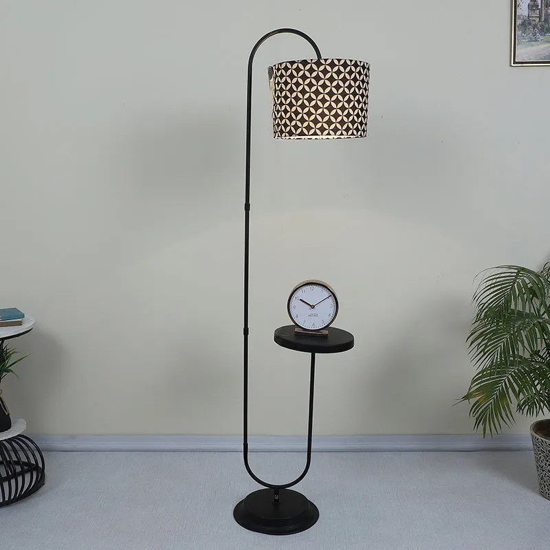 Tatania Printed Arched Floor Lamp With Shelf media 2
