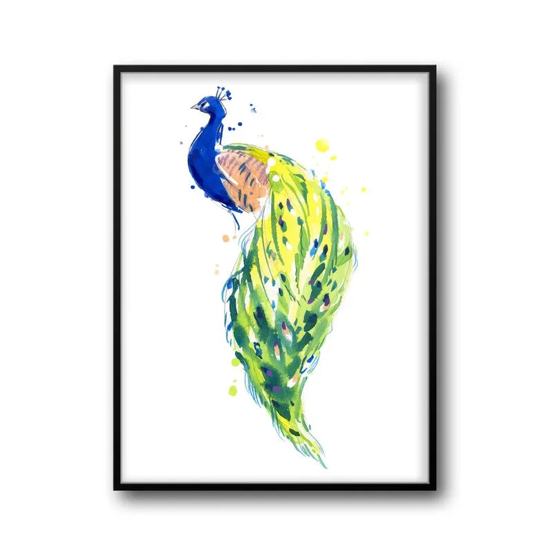 Feathery Peacock Archival Paper Wall Art With Frame media 6