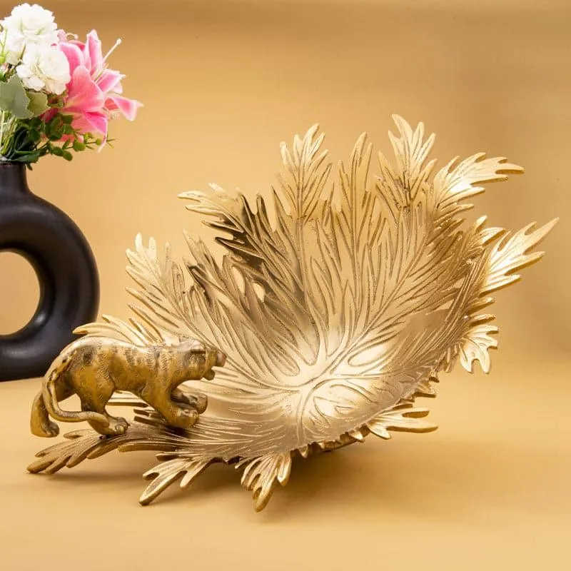 Panther Feast Accent Bowl - Gold media 1