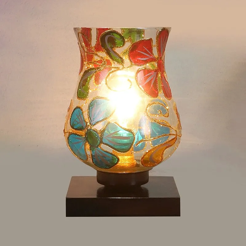 Glowen Mosaic Glass Wooden Table Lamp - Multicolor media 6