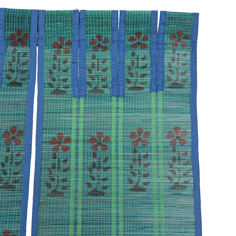 Forest Flow Three Panel Bamboo Curtain - Blue media 5