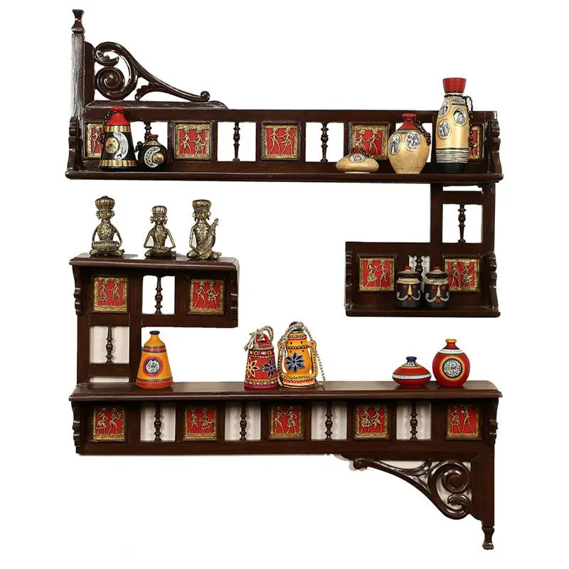 Amber Teak Wood Shelve media 4
