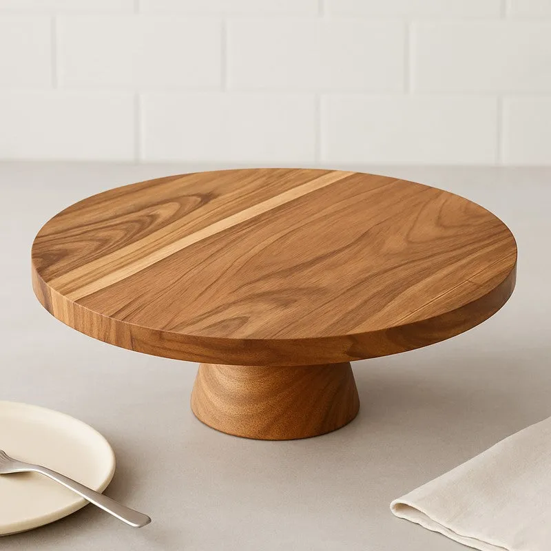 Oaklift Round Wooden Cake Stand media 3
