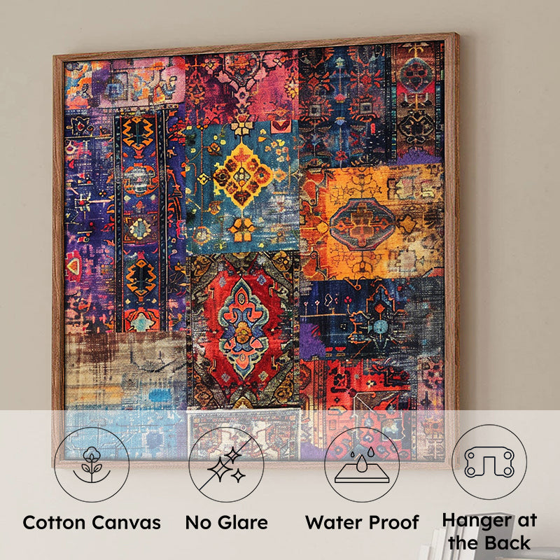 Block Prints Wall Art With Frame - Brown media 8