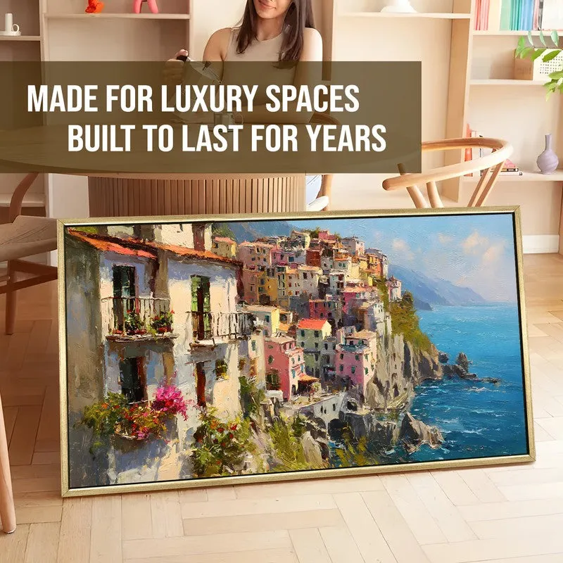 Seaside Mosaic Canvas Wall Painting With Frame media 5
