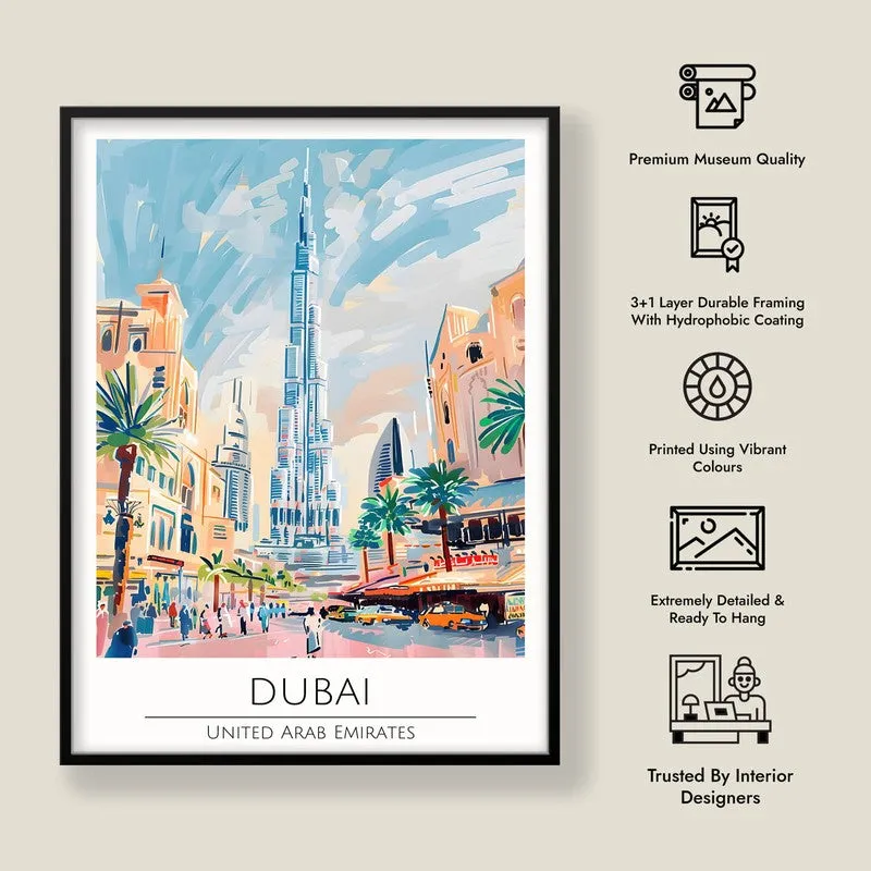 Vintage Dubai Framed Canvas Wall Painting media 8