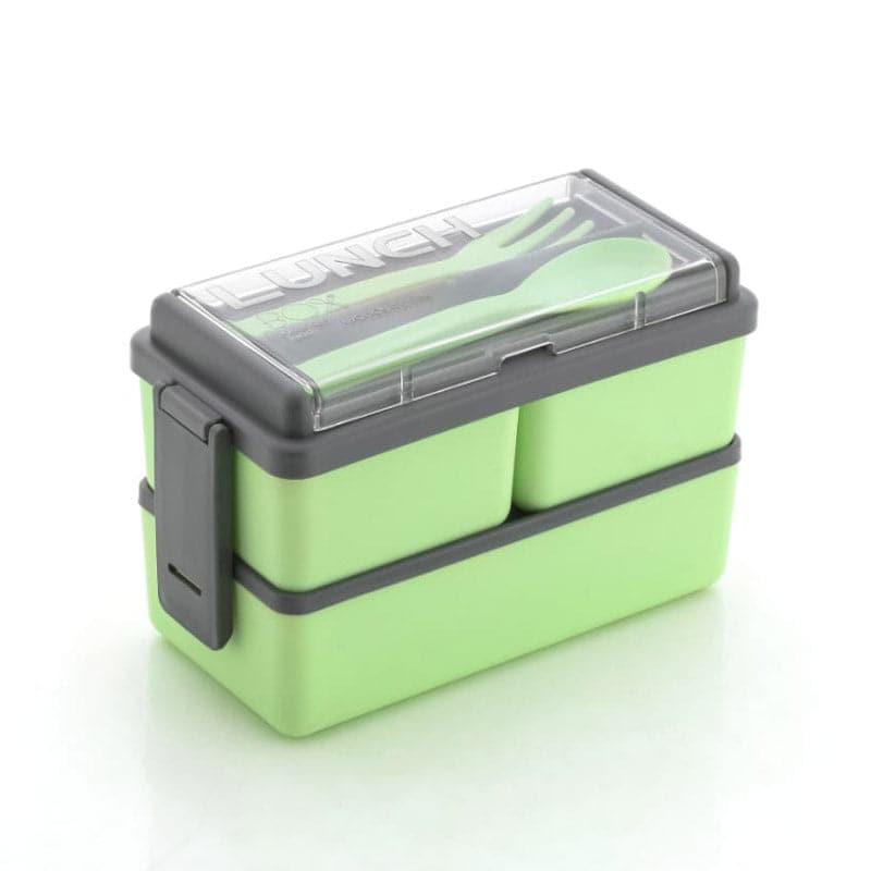 Double Deck Lunch Box With Cutlery (Mint) - Set Of Three media 3