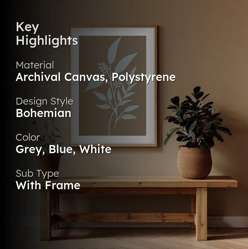 Arctic Sage Canvas Wall Painting With Brown Frame media 2