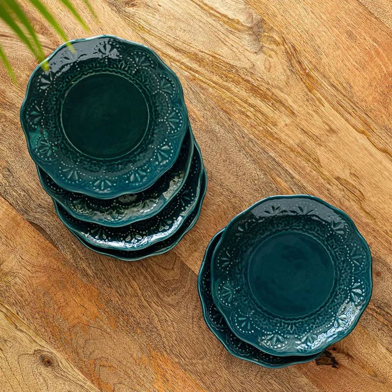 Forest Fern Microwave Safe Ceramic Quarter Plate - Set Of Six media 1