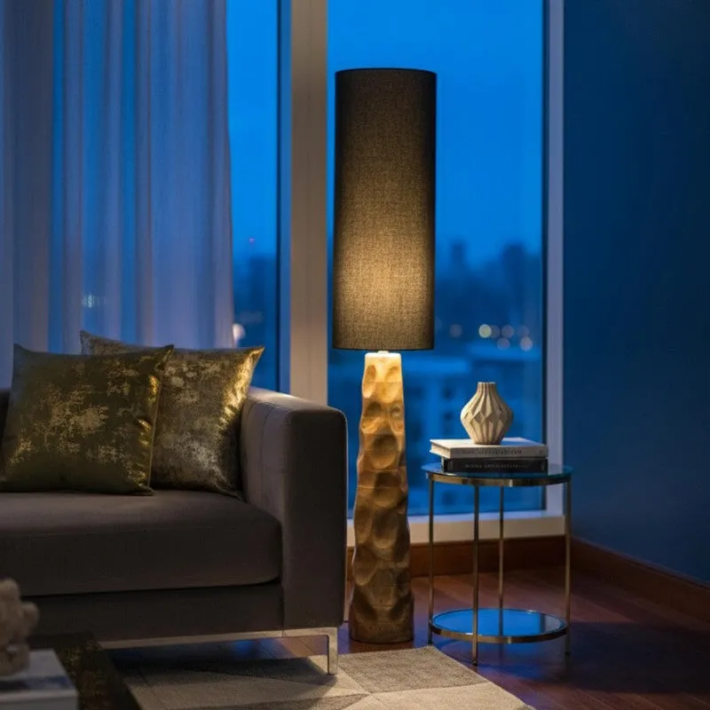 Tall Black Mango Wood Floor Lamp media 3