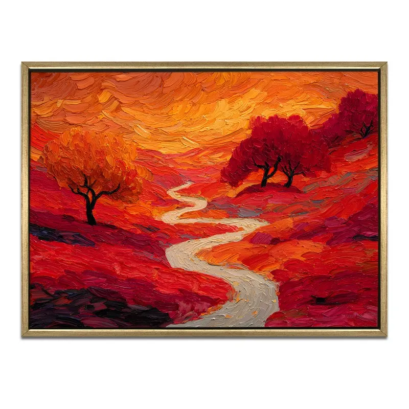 Autumn Reverie Canvas Wall Painting With Frame media 3