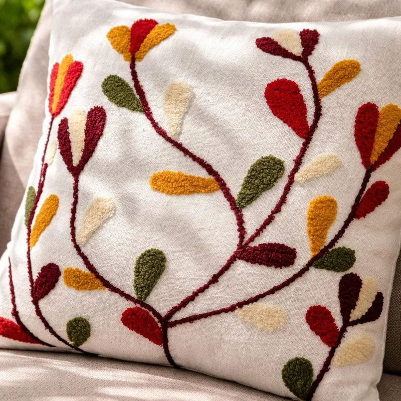 Tufted Bloom Cotton Cushion Cover media 3