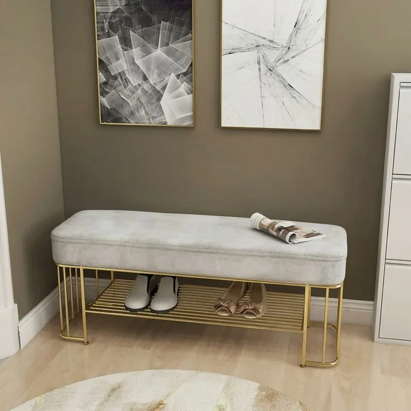 Industrial Metal Shoe Rack - Gold,Grey media 7