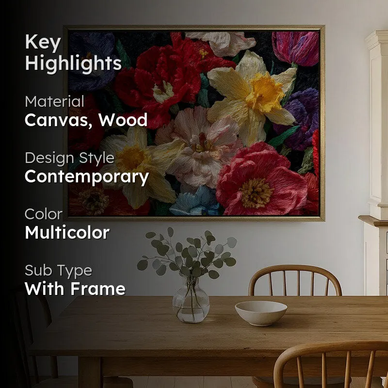 Petal Palette Canvas Wall Painting With Frame media 2